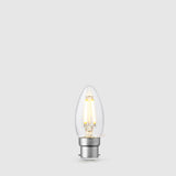 4W Candle LED Bulb B22 Clear in Warm White - LiquidLEDs™ - Candle Bulbs