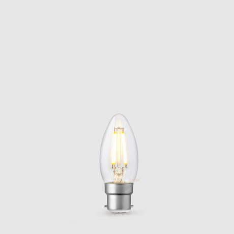 4W Candle LED Bulb B22 Clear in Warm White - LiquidLEDs™ - Candle Bulbs
