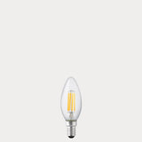 4W Candle LED Bulb E12 Clear in Warm White - LiquidLEDs® - Candle Bulbs