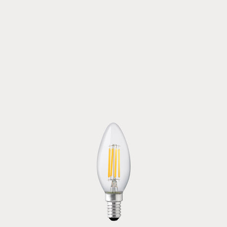 4W Candle LED Bulb E12 Clear in Warm White - LiquidLEDs® - Candle Bulbs