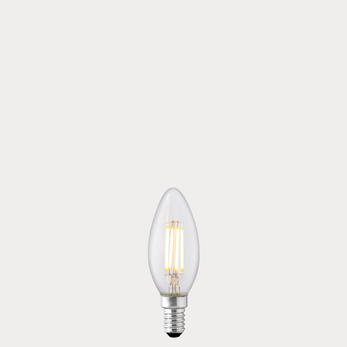 4W Candle LED Bulb E12 Clear in Warm White - LiquidLEDs® - Candle Bulbs