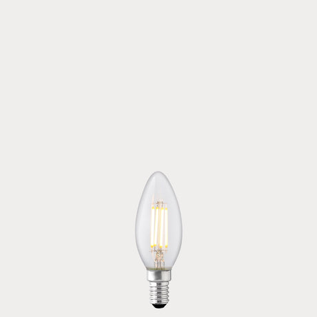 4W Candle LED Bulb E12 Clear in Warm White - LiquidLEDs® - Candle Bulbs