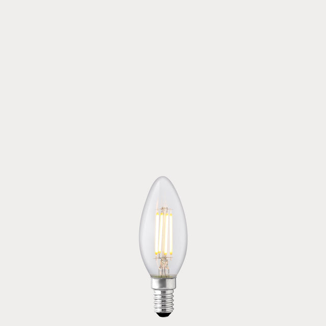 4W Candle LED Bulb E12 Clear in Warm White - LiquidLEDs® - Candle Bulbs