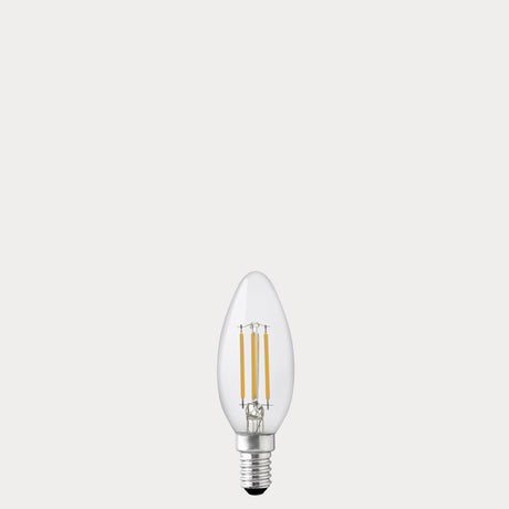 4W Candle LED Bulb E14 Clear in Natural White - LiquidLEDs® - Candle Bulbs
