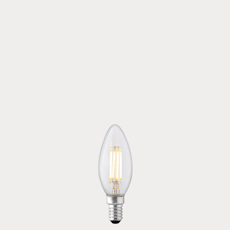 4W Candle LED Bulb E14 Clear in Warm White - LiquidLEDs® - Candle Bulbs