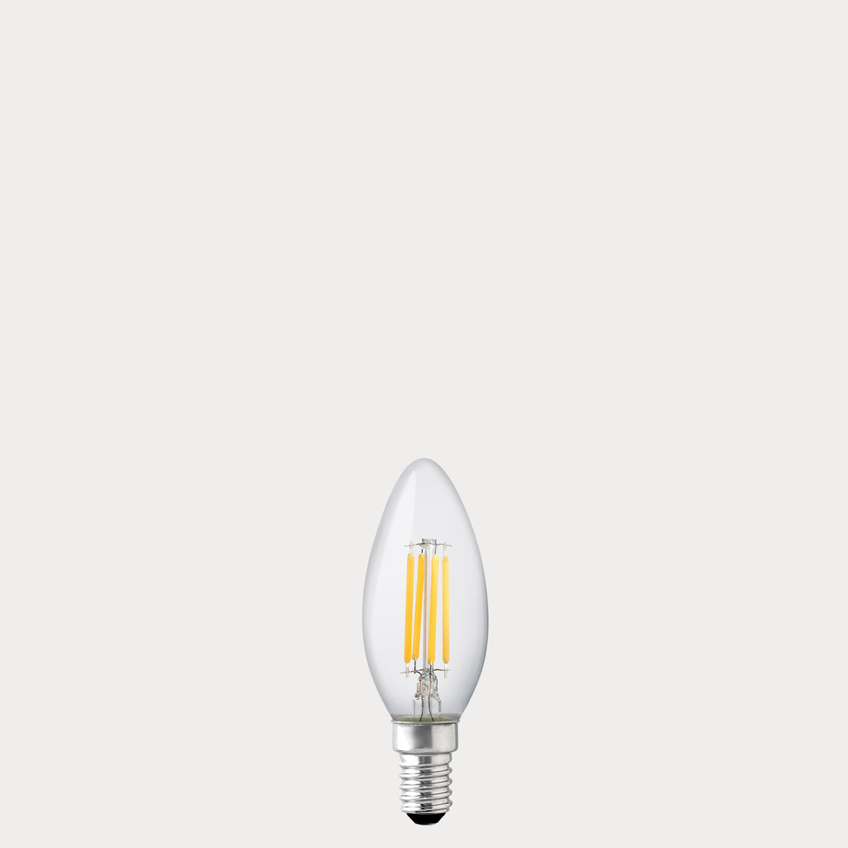 4W Candle LED Bulb E14 Clear in Warm White - LiquidLEDs® - Candle Bulbs