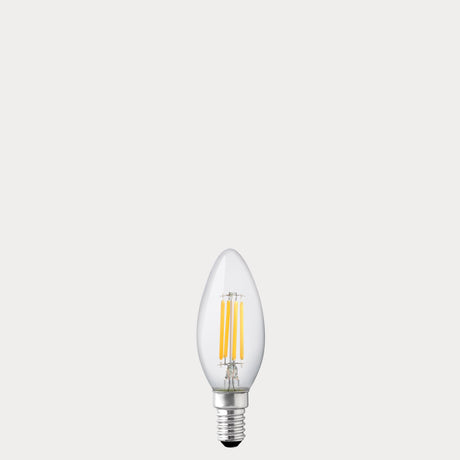4W Candle LED Bulb E14 Clear in Warm White - LiquidLEDs® - Candle Bulbs