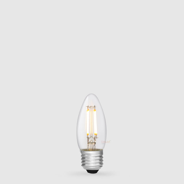 4W Candle LED Bulb E27 Clear in Warm White - LiquidLEDs™ - Candle Bulbs