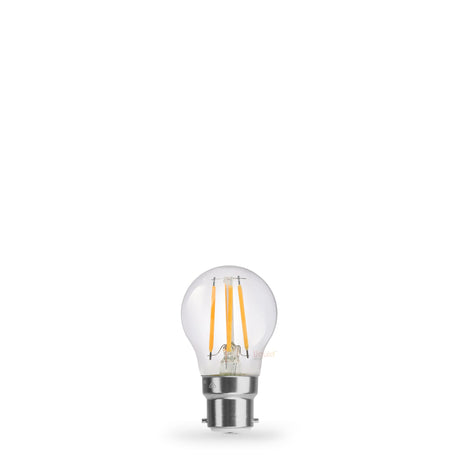 4W Fancy Round LED Bulb B22 Clear in Warm White - LiquidLEDs™ - Fancy Round