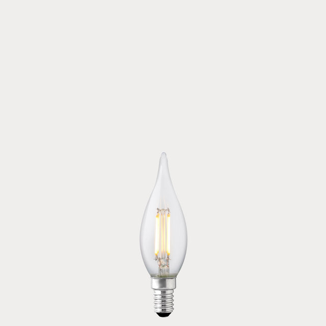 4W Flame Tip Candle LED Bulb E14 Clear in Warm White - LiquidLEDs® - Candle Bulbs