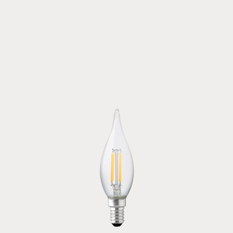 4W Flame Tip Candle LED Bulb E14 Clear in Warm White - LiquidLEDs® - Candle Bulbs