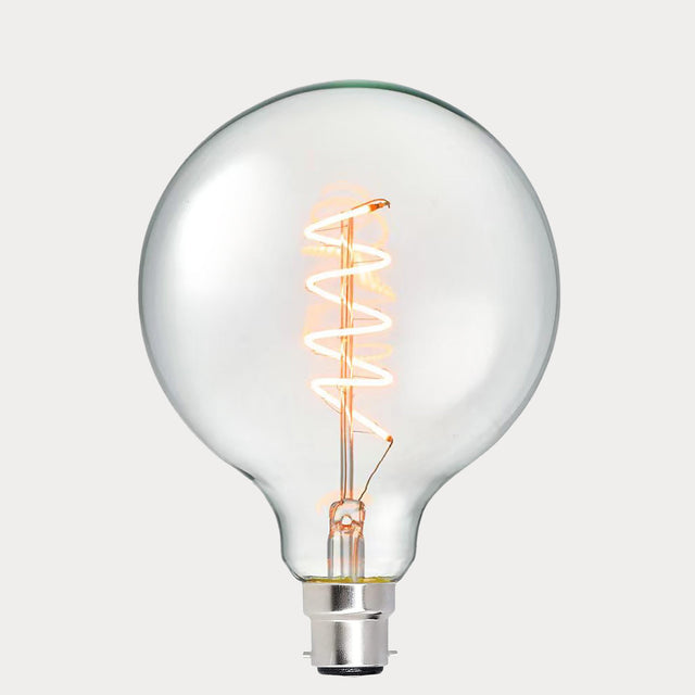4W G125 Spiral LED Bulb B22 in Extra Warm - LiquidLEDs® - Globe Bulbs