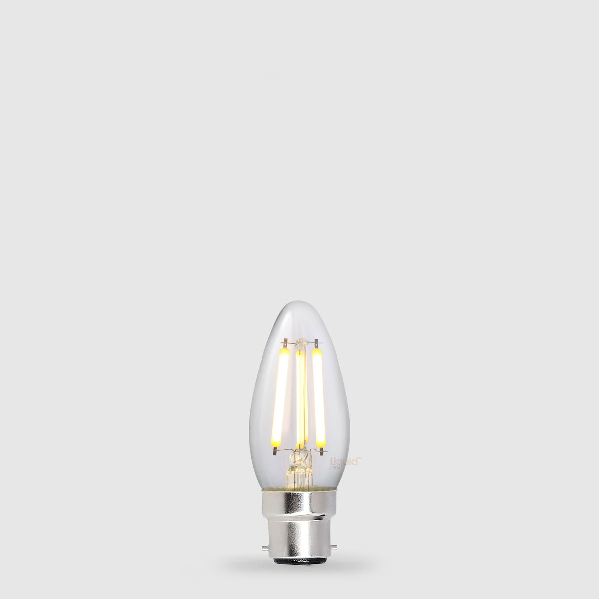 Ampoule LED bougie B22 5,5 W, transparente, blanc chaud