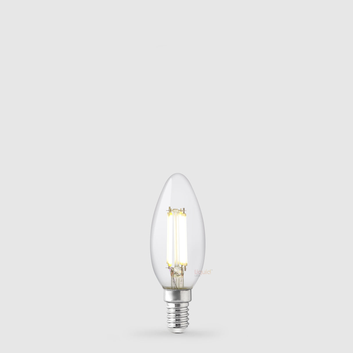 Lampadina LED a candela da 5,5 W E14 trasparente in bianco naturale