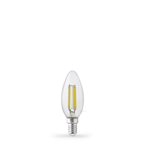 Bombilla LED Vela 5,5W E14 Transparente en Blanco Natural