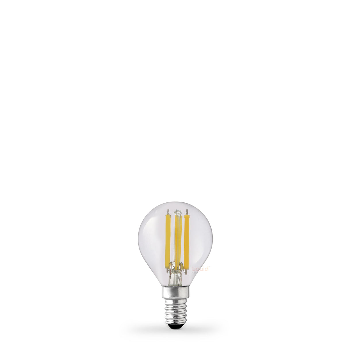 Lampadina LED rotonda fantasia E14 da 5,5 W trasparente in bianco caldo