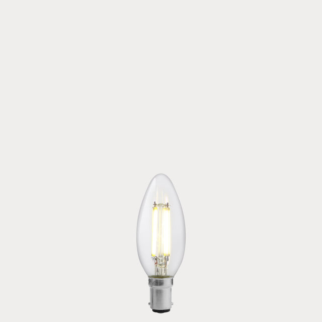 5.5W Candle LED Bulb B15 Clear in Natural White - LiquidLEDs® - Candle Bulbs