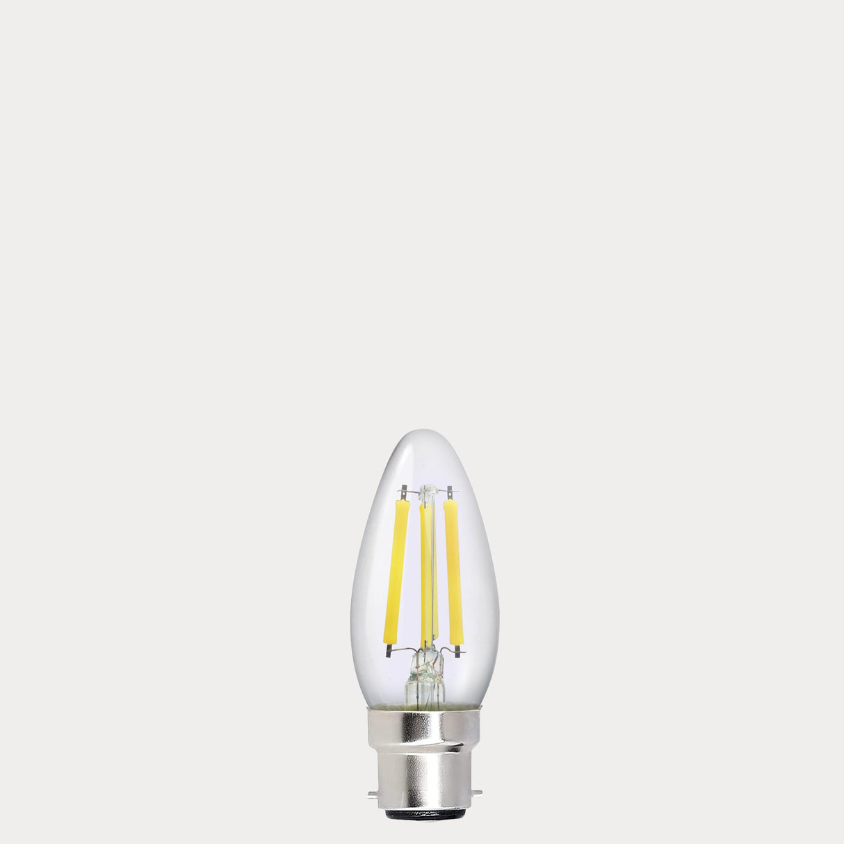 5.5W Candle LED Bulb B22 Clear in Warm White - LiquidLEDs® - Candle Bulbs