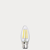 5.5W Candle LED Bulb B22 Clear in Warm White - LiquidLEDs® - Candle Bulbs