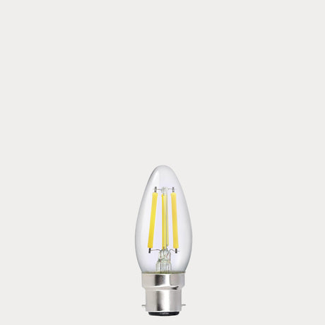 5.5W Candle LED Bulb B22 Clear in Warm White - LiquidLEDs® - Candle Bulbs