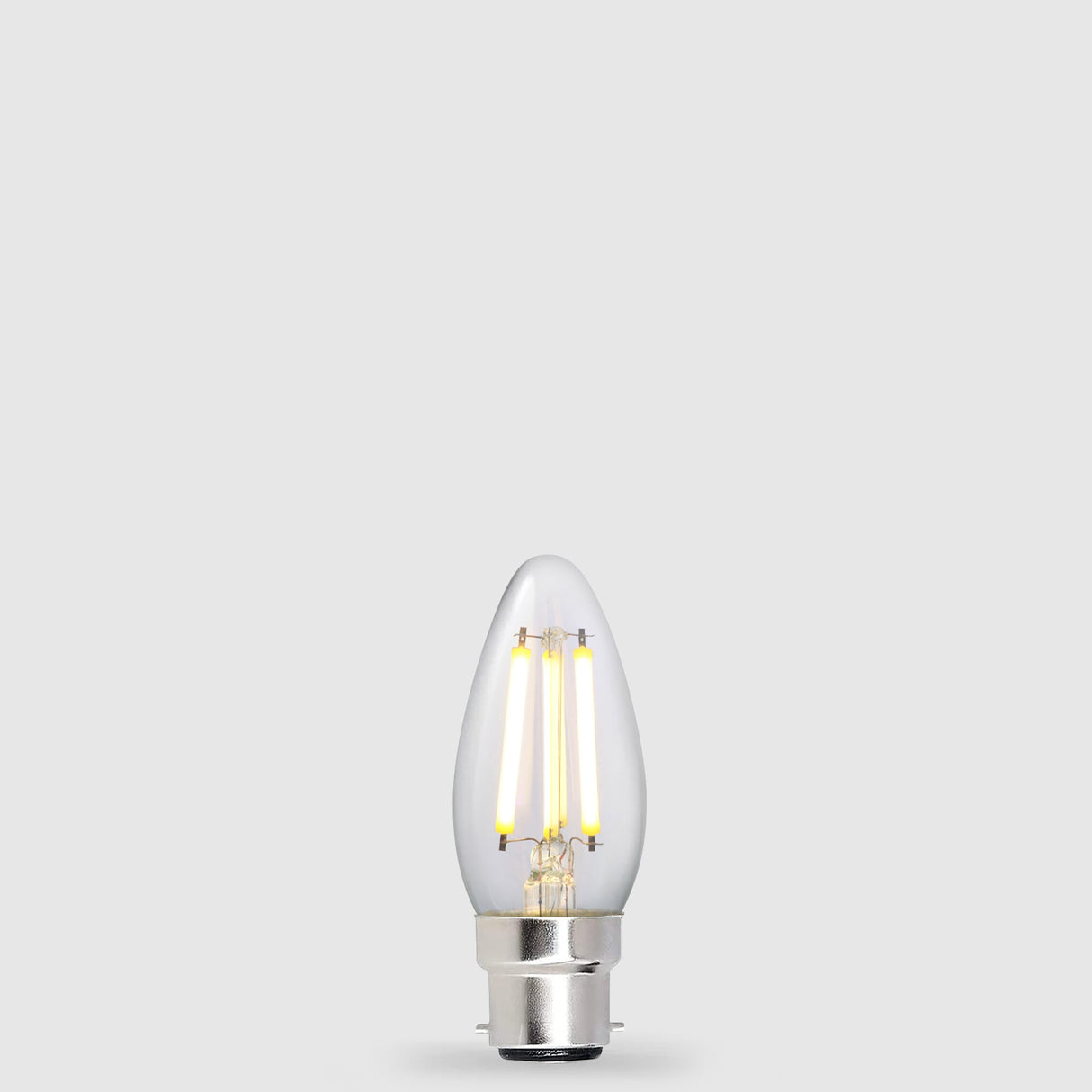 5.5W Candle LED Bulb B22 Clear in Warm White - LiquidLEDs® - Candle Bulbs