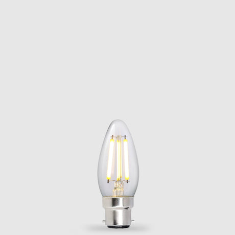5.5W Candle LED Bulb B22 Clear in Warm White - LiquidLEDs® - Candle Bulbs