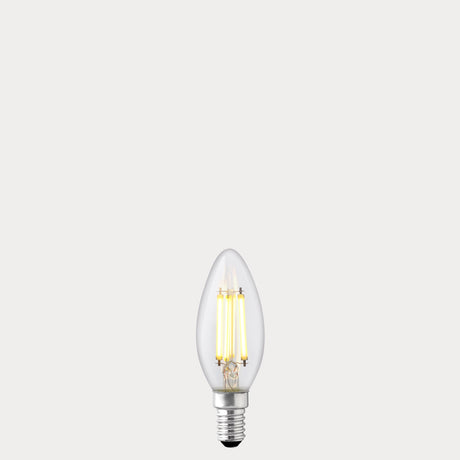 5.5W Candle LED Bulb E12 Clear in Warm White - LiquidLEDs® - Candle Bulbs