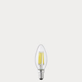 5.5W Candle LED Bulb E12 Clear in Warm White - LiquidLEDs® - Candle Bulbs