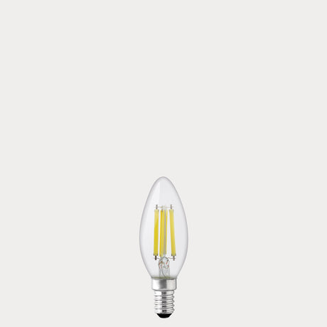 5.5W Candle LED Bulb E12 Clear in Warm White - LiquidLEDs® - Candle Bulbs