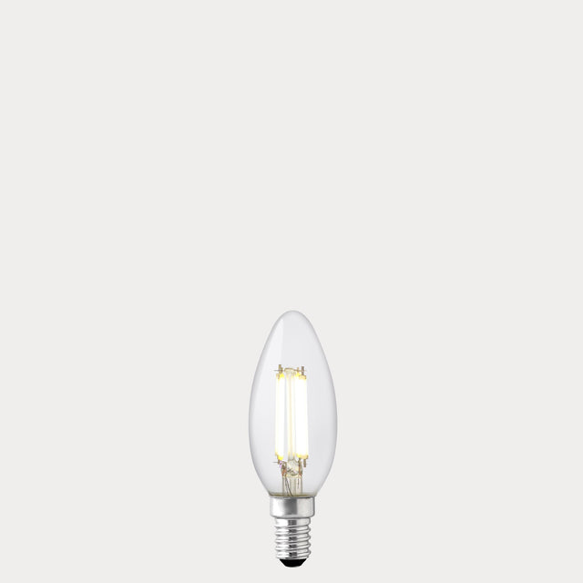 5.5W Candle LED Bulb E14 Clear in Natural White - LiquidLEDs® - Candle Bulbs