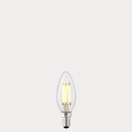 5.5W Candle LED Bulb E14 Clear in Warm White - LiquidLEDs® - Candle Bulbs