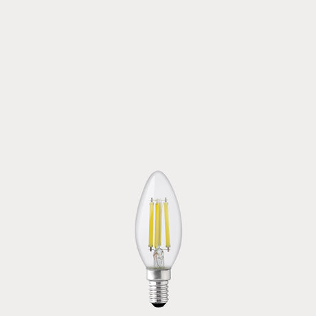 5.5W Candle LED Bulb E14 Clear in Warm White - LiquidLEDs® - Candle Bulbs