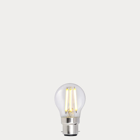 5.5W Fancy Round LED Bulb B22 Clear in Warm White - LiquidLEDs® - Fancy Round