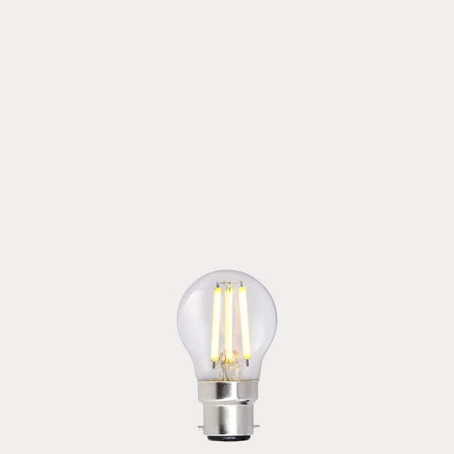 5.5W Fancy Round LED Bulb B22 Clear in Warm White - LiquidLEDs® - Fancy Round
