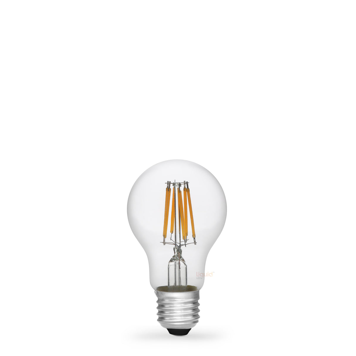 Ampoule LED GLS E27 8 W 12-24 V AC/DC transparente en blanc chaud.