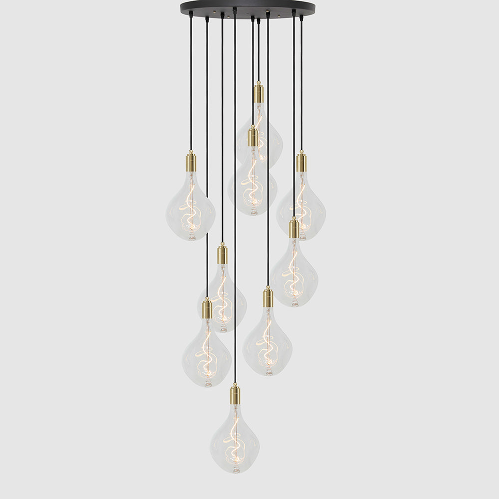 9 Drop Chandelier Light + Designer 180mm Clear