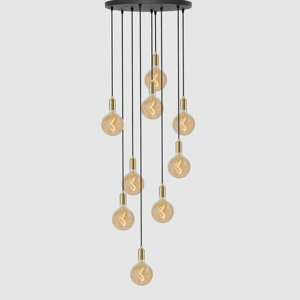 9 Drop Chandelier Light + Designer 125mm Amber