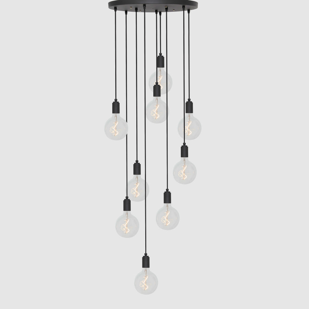 9 Drop Chandelier Light + Designer 125mm Clear