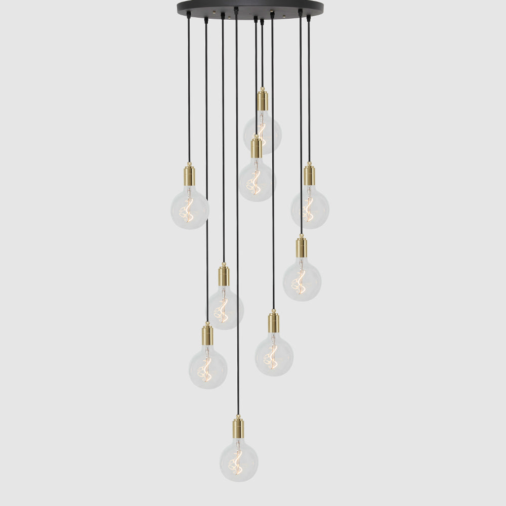 9 Drop Chandelier Light + Designer 125mm Clear