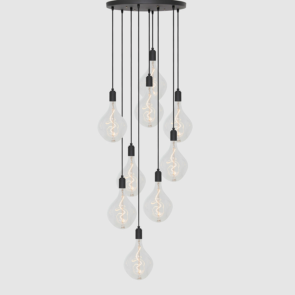 9 Drop Chandelier Light + Designer 180mm Clear