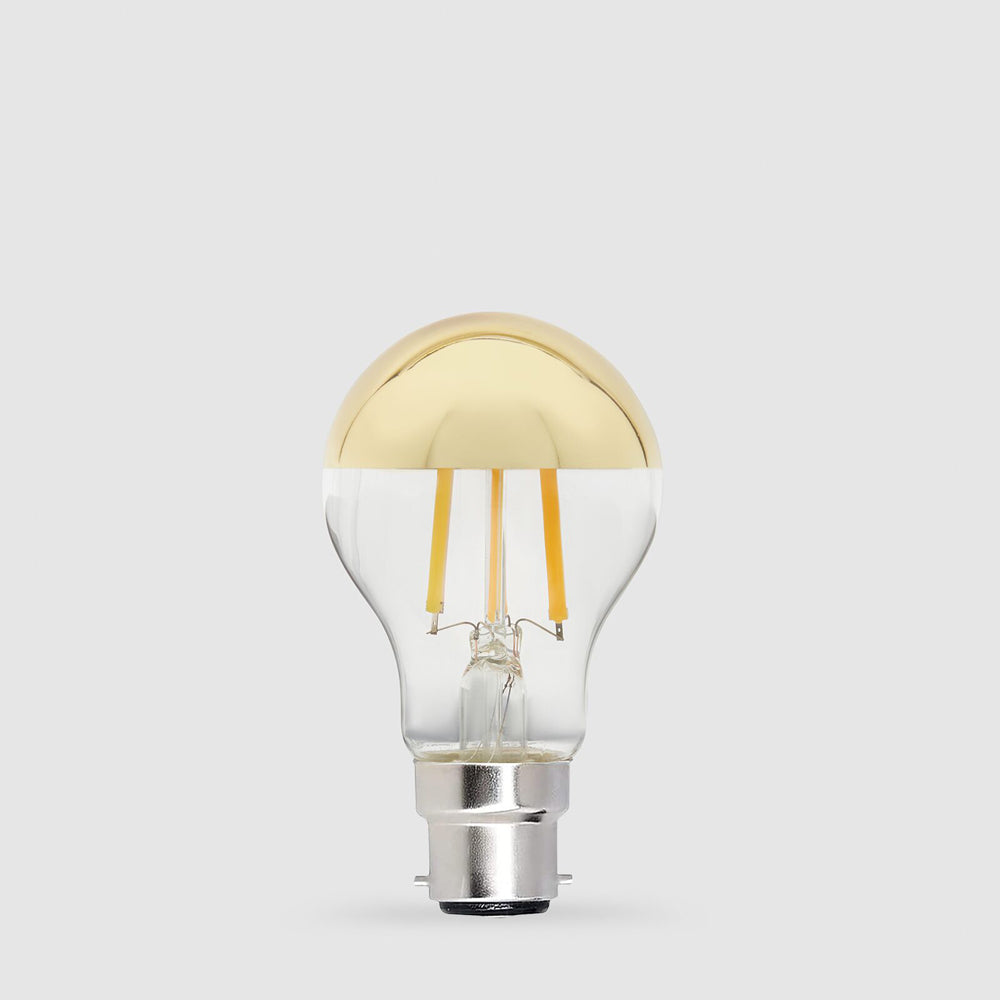 A60 gold top LED light bulb E27