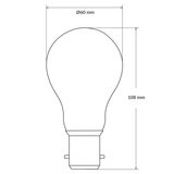 Lampadina LED GLS da 11 W B22 trasparente in bianco tenue