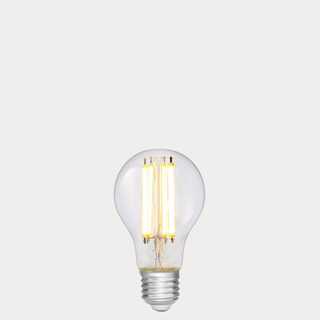 Dulora 11W GLS LED Bulb E27 Clear in Warm White filaments glowing warm white 2700K