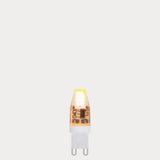 Dulora 2 Watt G9 Dimmable LED Light Bulb glowing warm white