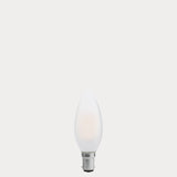 Dulora 4W Candle LED Bulb B15 Frost in Warm White unlit showing matte diffused glass