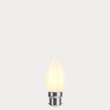 Dulora 4W Candle LED Bulb B22 Frost in Warm White illuminated warm white 2700K diffused glow