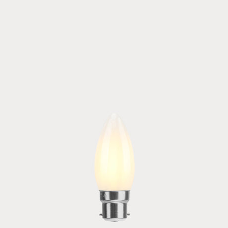 Dulora 4W Candle LED Bulb B22 Frost in Warm White illuminated warm white 2700K diffused glow
