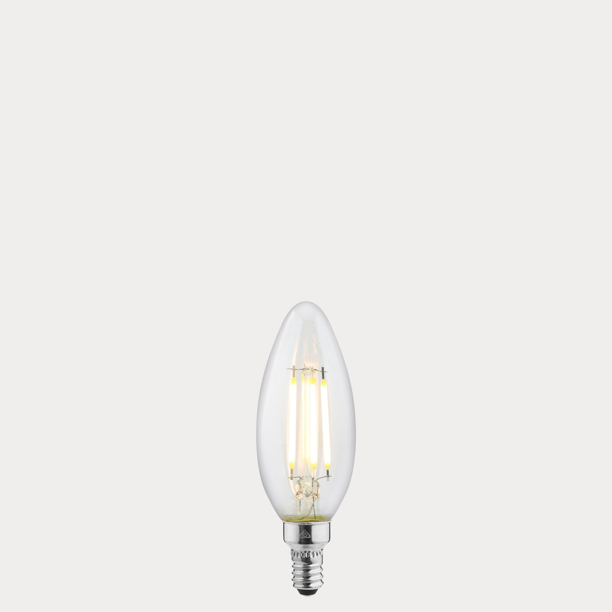 Dulora 4W Candle LED Bulb E12 Clear in Cool White filaments glowing cool white 4000K