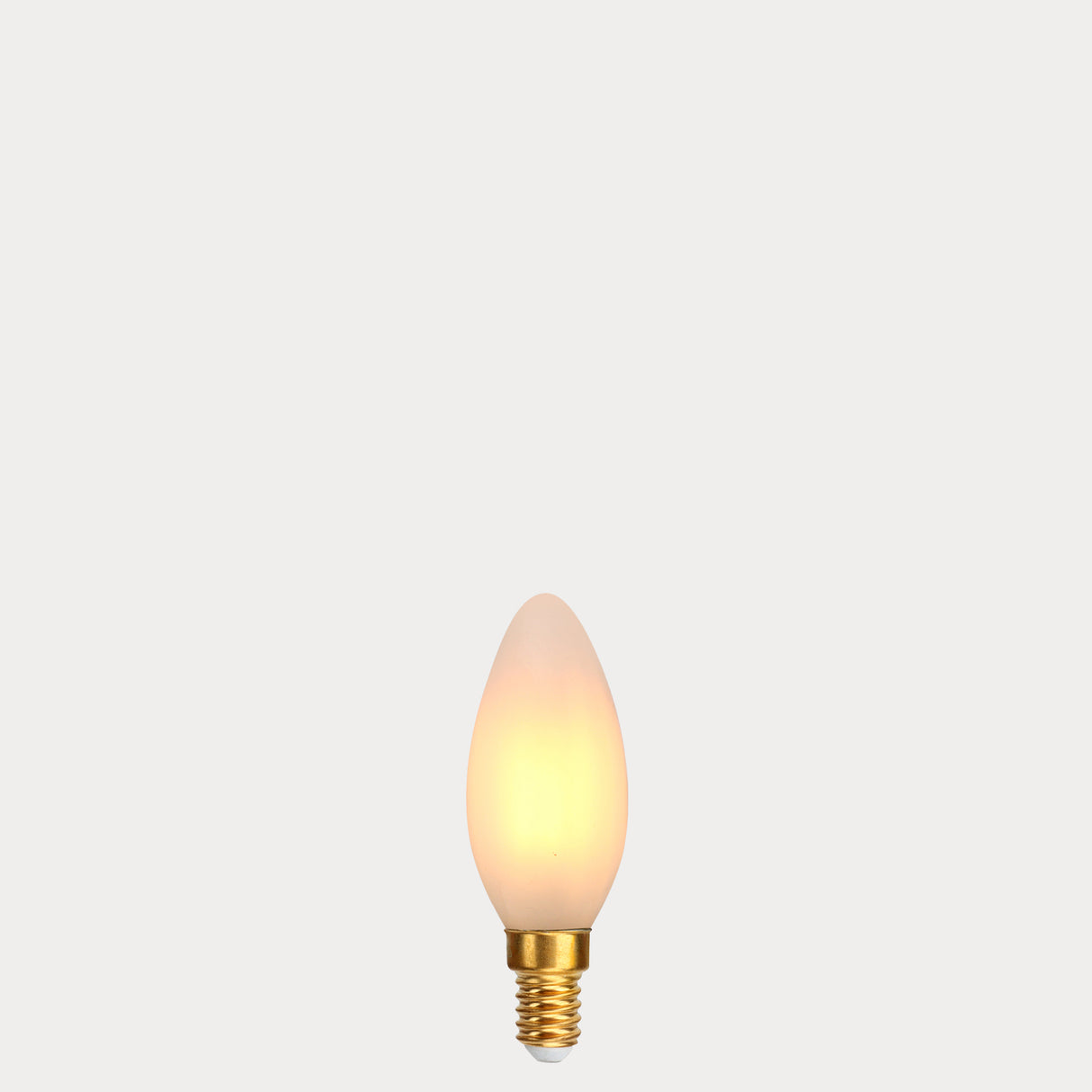 Dulora 4W Candle LED Bulb E14 Frost in Extra Warm illuminated