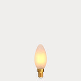 Dulora 4W Candle LED Bulb E14 Frost in Extra Warm illuminated